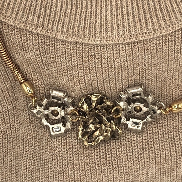 ANTHROPOLOGIE CRYSTAL FLOWER GOLD CHAIN NECKLACE - Picture 6 of 12